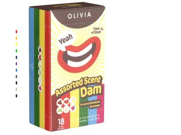 ♥ 18 Olivia Latex-Schutztücher, Mix, Oral