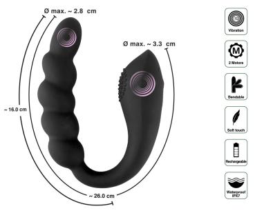 Bendable dual stimulator unisex
