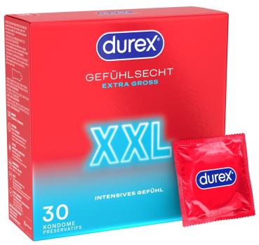♥ 30 durex Kondome Gefühlsecht XXL