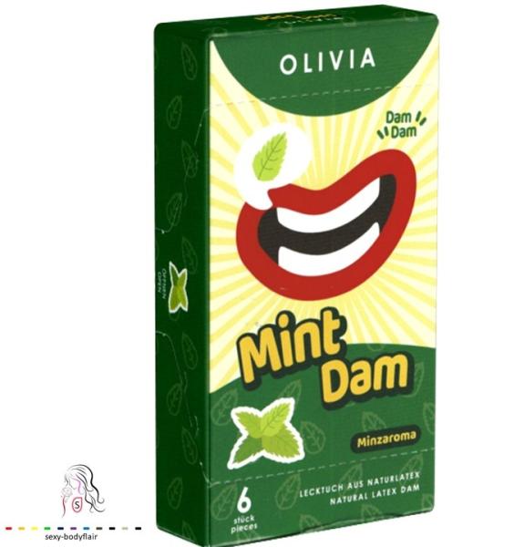 ♥ 6 Olivia Latex-Schutztücher, Mint, Oral